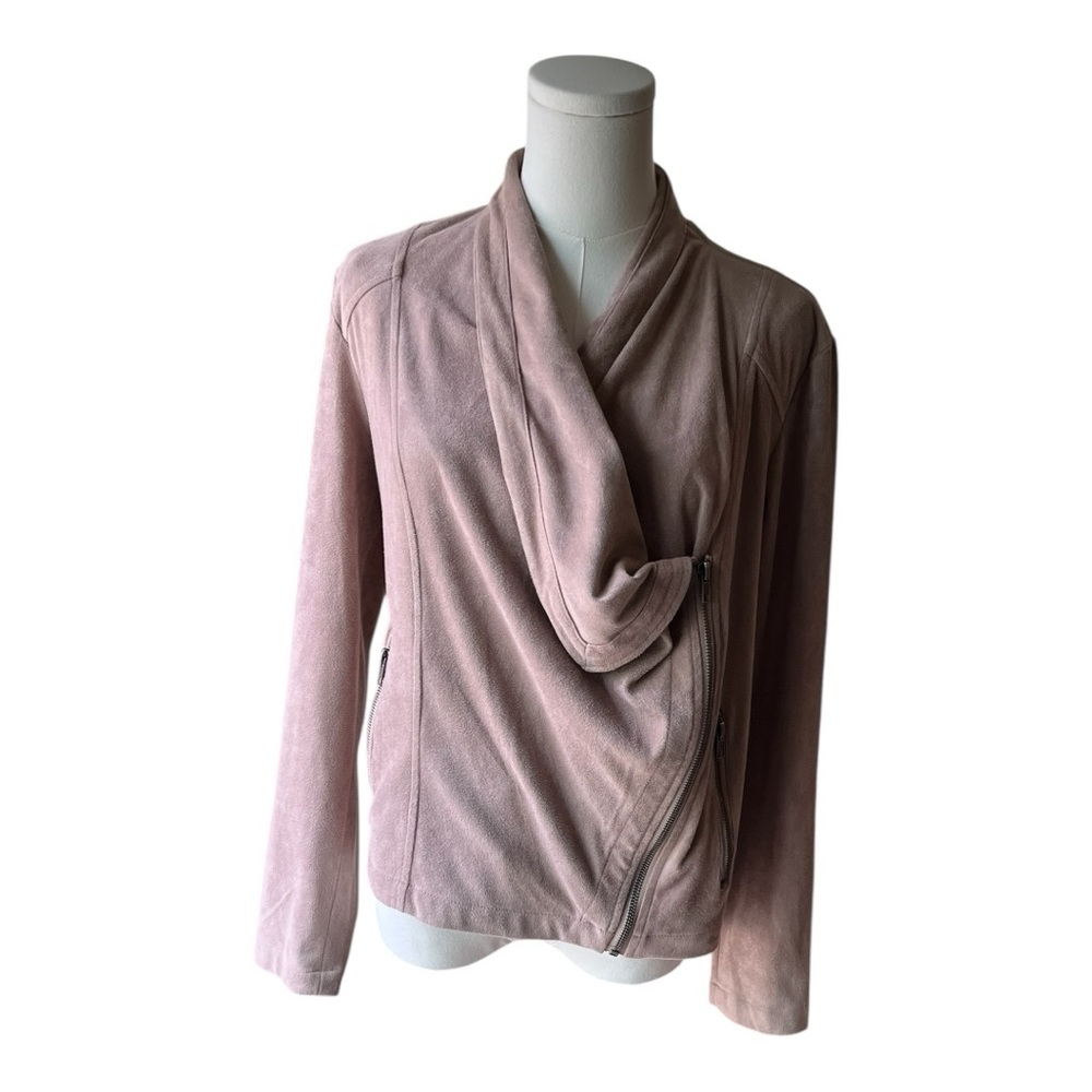 Cupcakes & Cashmere‎ Faux Suede Moto Jacket Dusty Rose Size Small